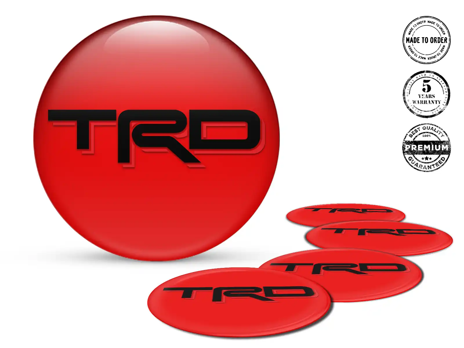 Toyota TRD Gewölbte Emblem Design Harz-Radlogos